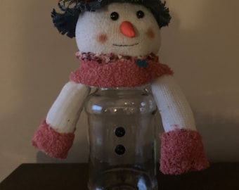 country snowman candy jar