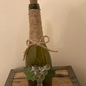 decorative light up wine bottle with clear glass grapes