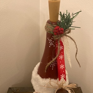 decorative light up Santa gnome champagne bottle