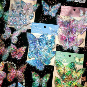 Lot de 20 autocollants papillon vintage en PET (4 modèles)