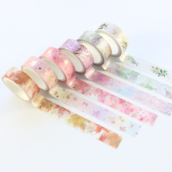 Gold Foil washi tape (6 Designs)| 15 mm X 5 m