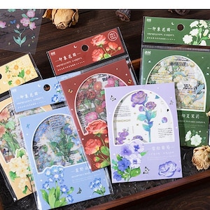 Lot de 4 feuilles d'autocollants Impression Garden Series (6 modèles)