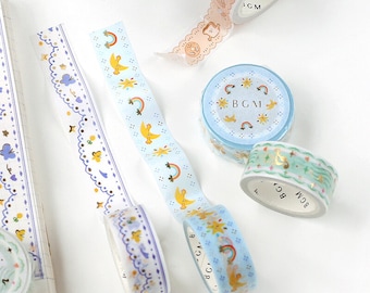 BGM Foil Embroidery Series Washi Tape Set (6 Designs) | 15 mm X 5 m