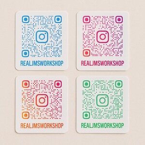 Custom Instagram QR Code Stickers for Small Business – 3 Sizes, 5 Material Options