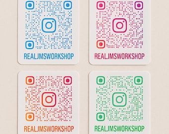 Custom Instagram QR Code Stickers for Small Business – 3 Sizes, 5 Material Options