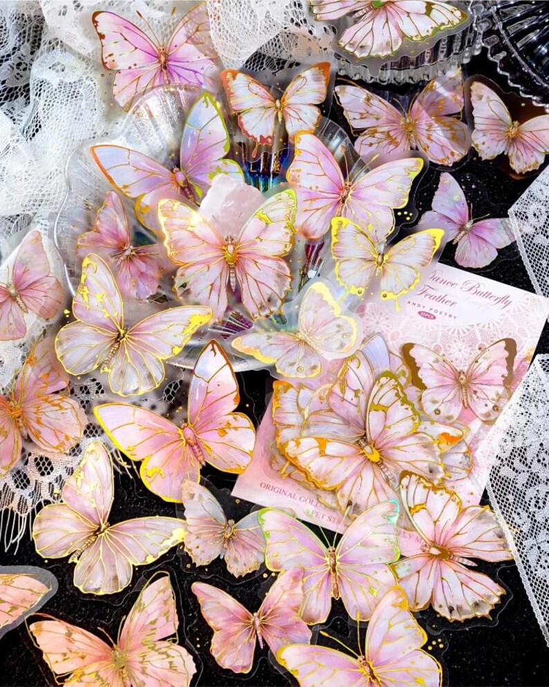 3D Gold Butterfly Stickers – Vintage Foil PET Journal Decor (20 Pcs) - Etsy