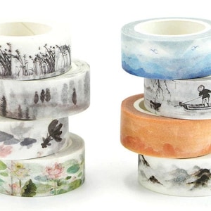 Wash Painting Series Washi Tape (8 Designs)| 15 mm X 7 m