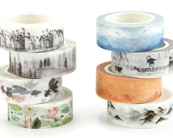Wash Painting Series Washi Tape (8 Designs)| 15 mm X 7 m