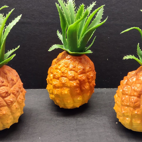 3 Miniature pineapples fake staging foods wreath decorations fall fruits table favors
