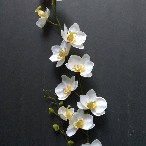 30" Artificial Mini Phalaenopsis Orchid stem, silk flower floral arrangements