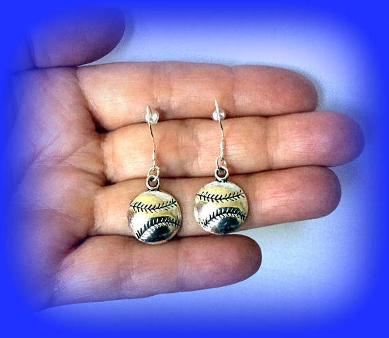 Baseball Earrings. Softball Earrings. Baseball Dangle Etsy