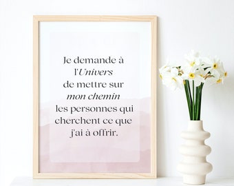 Poster mantra à imprimer / Citation / Motivation / Manisfestation / Loi de l'attraction / Imprimable / Fichier PDF / Impression numérique