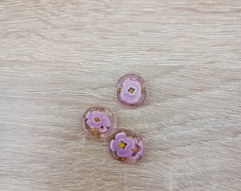 Perles fantaisies | Perle fleur | Violet | Fabrication de bijoux