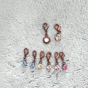 Rhinestone marker ring / Rhinestone mesh marker / Carabiner marker ring / Carabiner mesh mark / Knitting marker ring