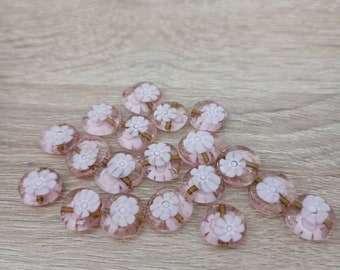 Perles fantaisies | Perle fleur | Rose | Fabrication de bijoux