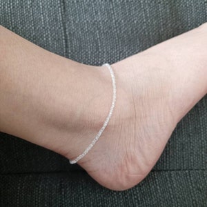 Clear Seed Bead Anklet | Beaded Anklet | Ankle Chain | Beaded Jewelry | Boho