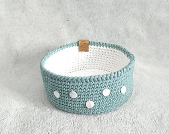 Crochet and sequin storage basket / Crochet and sequin storage basket / Cotton and sequin storage basket / Baby basket