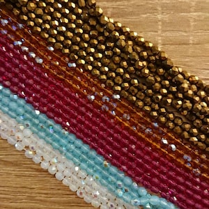 4mm faceted beads / Beads for jewelry making / Round faceted beads / Jewelry making / Beading thread / Creative hobbies