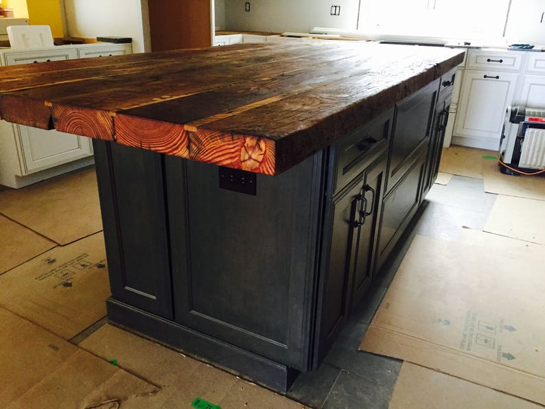 Custom Kitchen Island Countertop Countertop Rustic Butcher Etsy