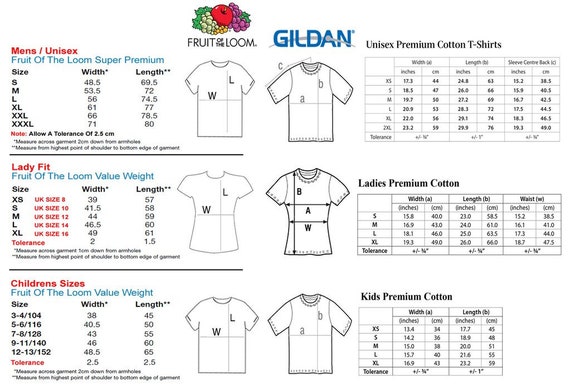 Fruit Of The Loom Childrens Size Chart