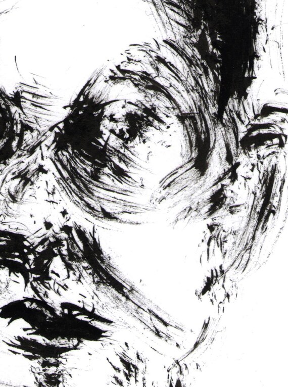 Contemporary Drawing Virtuous Portrait Best Of 2018 Expressive Etsy