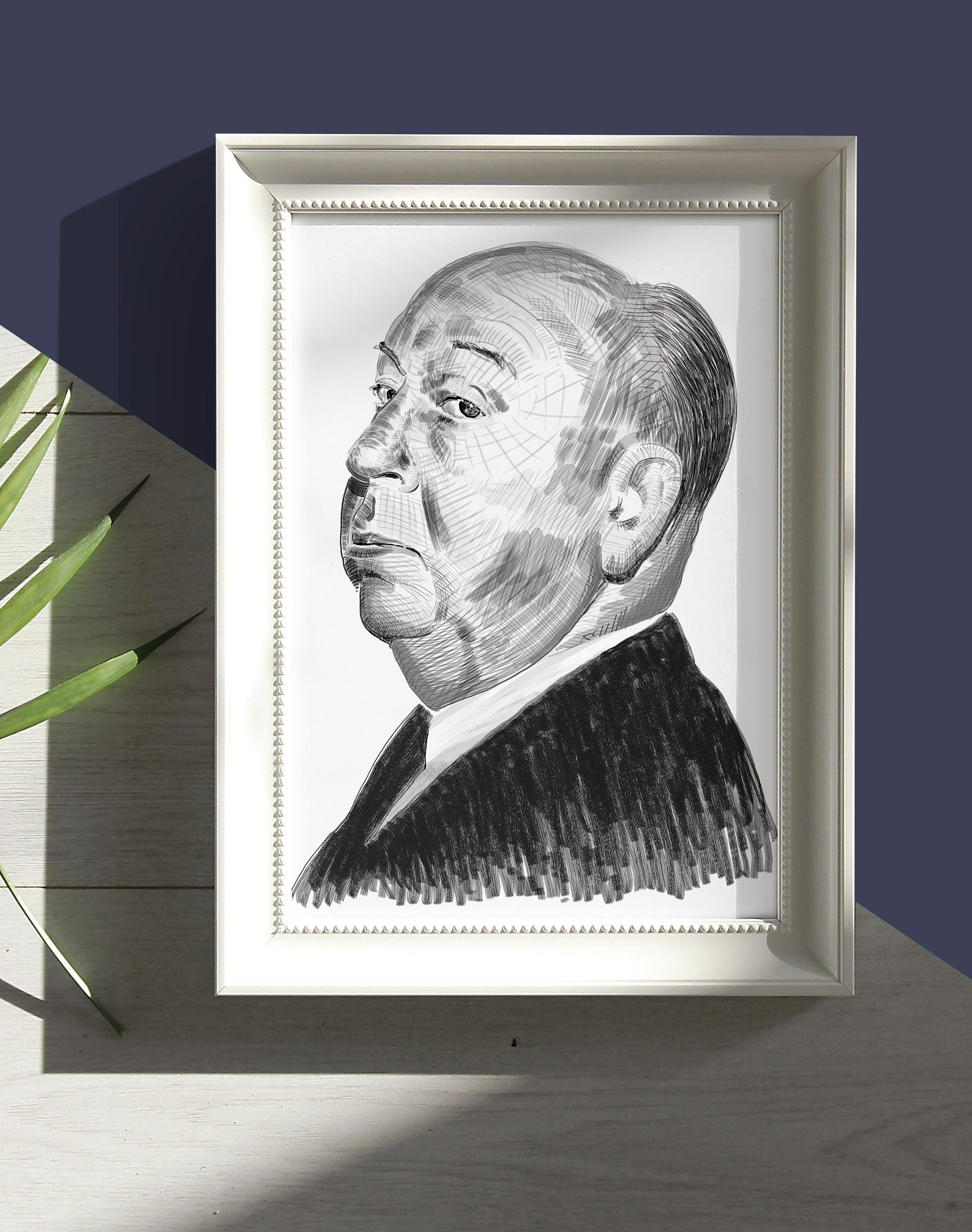 Alfred Hitchcock Digital Portrait for Print a Printable Art - Etsy