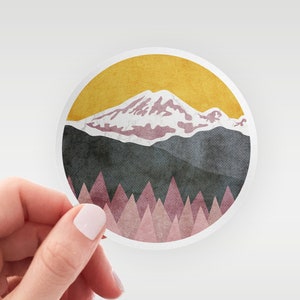 Mount Rainier, Washington Sticker - Glossy Vinyl Mountain Decal