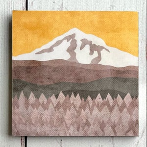Mt Hood, ímã de geladeira montado em madeira de Oregon - nova casa, presente para amantes da natureza