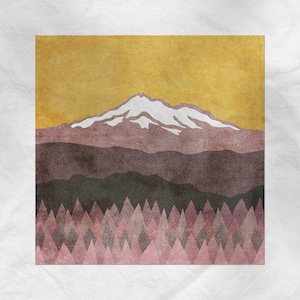Mount Shasta, California -  Square Giclee Art Print