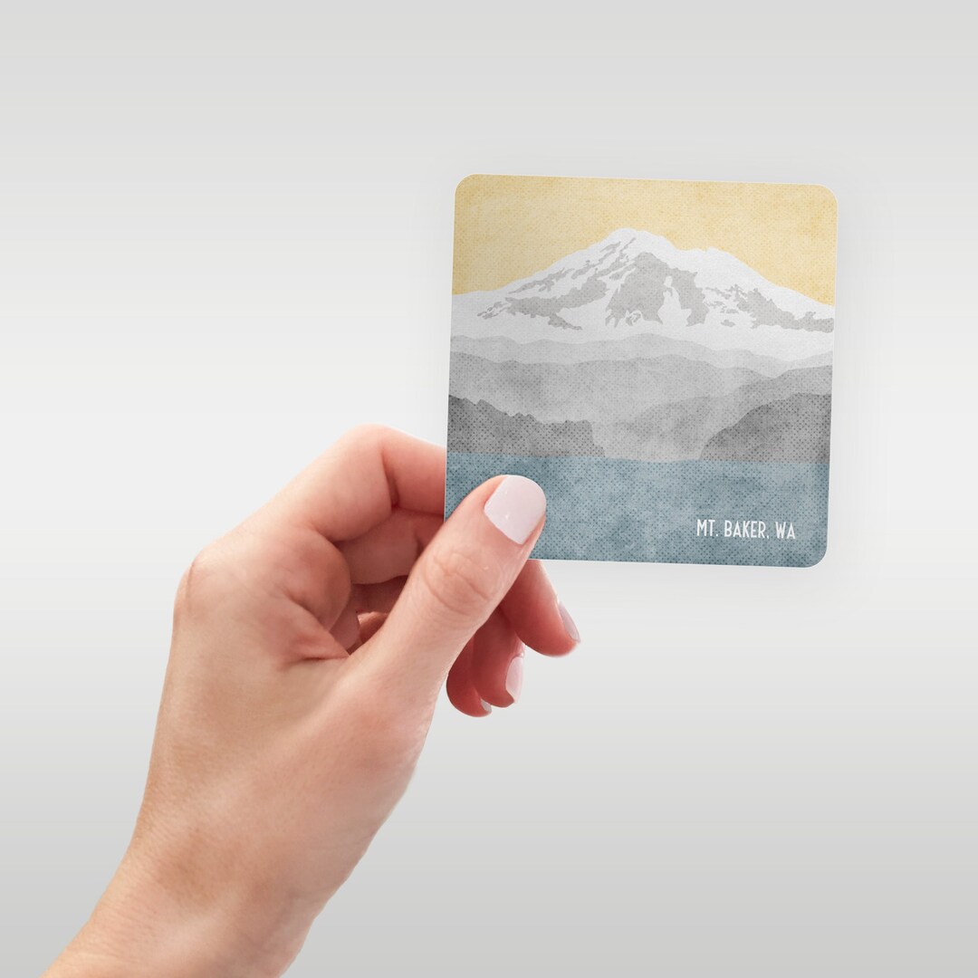 Tom Baker Sticker Mount Baker Sticker - 3 Inch Matte Laminated Vinyl, Washington Mountain ...