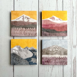 Oregon Mountains Drewniane magnesy na lodówkę - Nowy dom, prezent dla miłośników natury