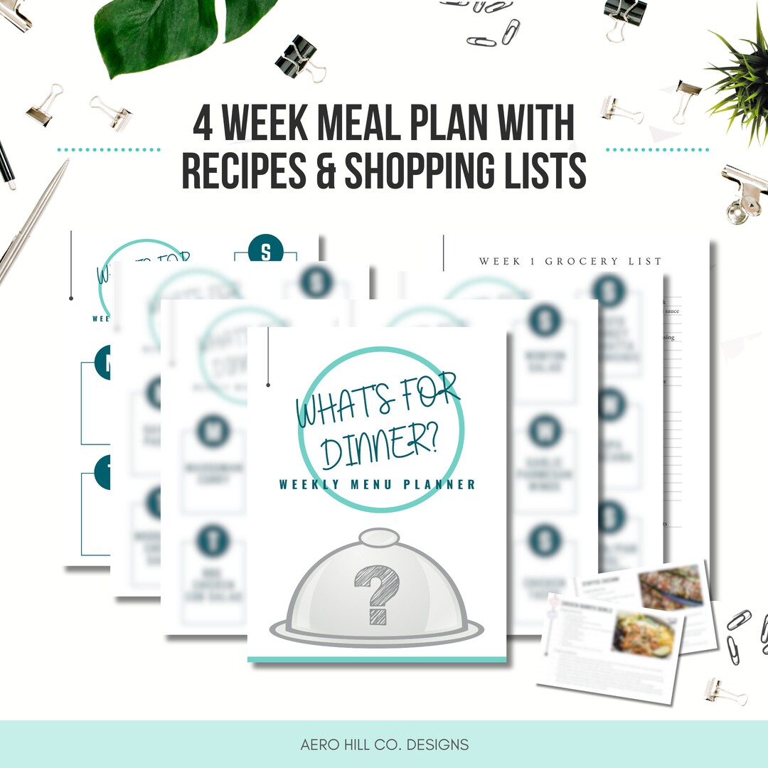 4 Week Week Meal Plan | EAZY Kid Friendly | Printable Menus, Shopping