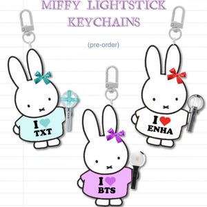 PREORDER kpop bg miffy lightstick keychains (read description)