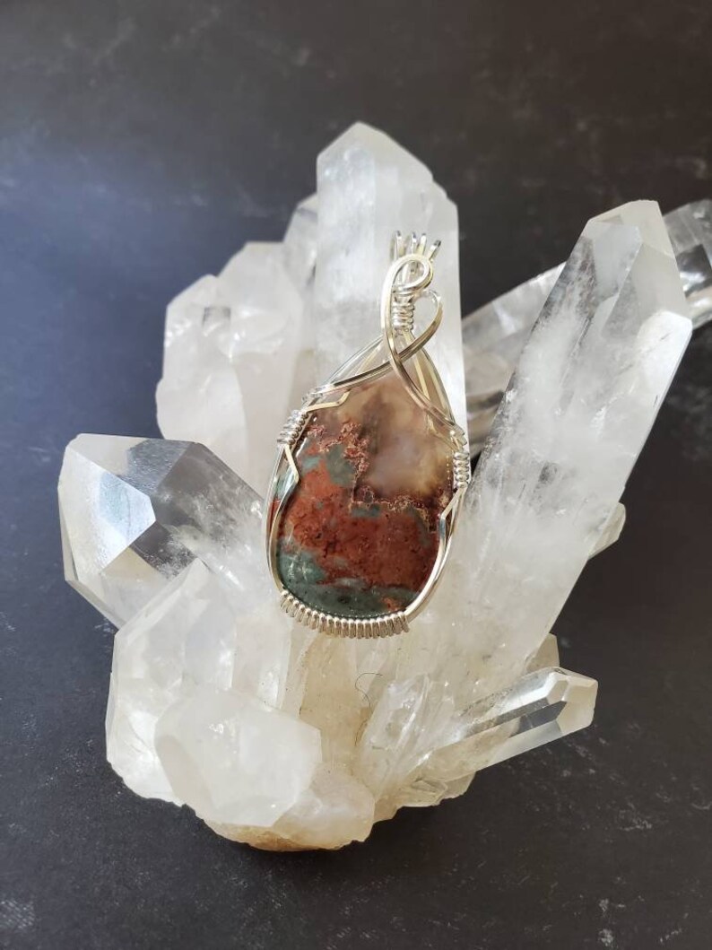 Prudent Man Gemstone Necklace Argentium Sterling Silver Wire Wrapped Pendant Prudent Man Jewelry Prudent Man Gemstone Pendant