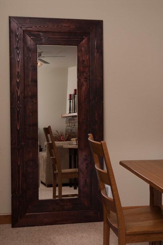 Wood Framed Mirror Wooden Framed Mirror Wall Mirror Large Etsy