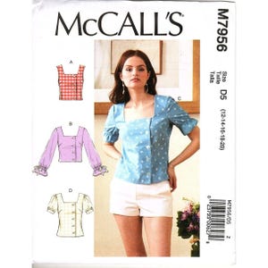 McCall&#39;s M7956 Misses 12 to 20 Button Up Top Uncut Sewing Pattern