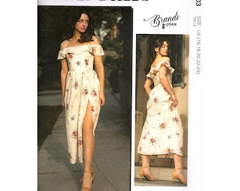 McCalls M8503 Womens 16 to 24 Off-Shoulder Maxi Dress Uncut Sewing Pattern