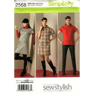 Simplicity 2568 Misses 4 to 12 Pants, Dress and Top Uncut Sewing Pattern