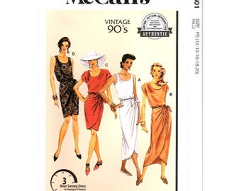 McCalls M8501 Misses 12 to 20 90s Style Sarong Dress Uncut Sewing Pattern
