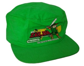 Vintage Nintendo The Legend of Zelda 1989 Green Painters Cap Hat Single Stitch