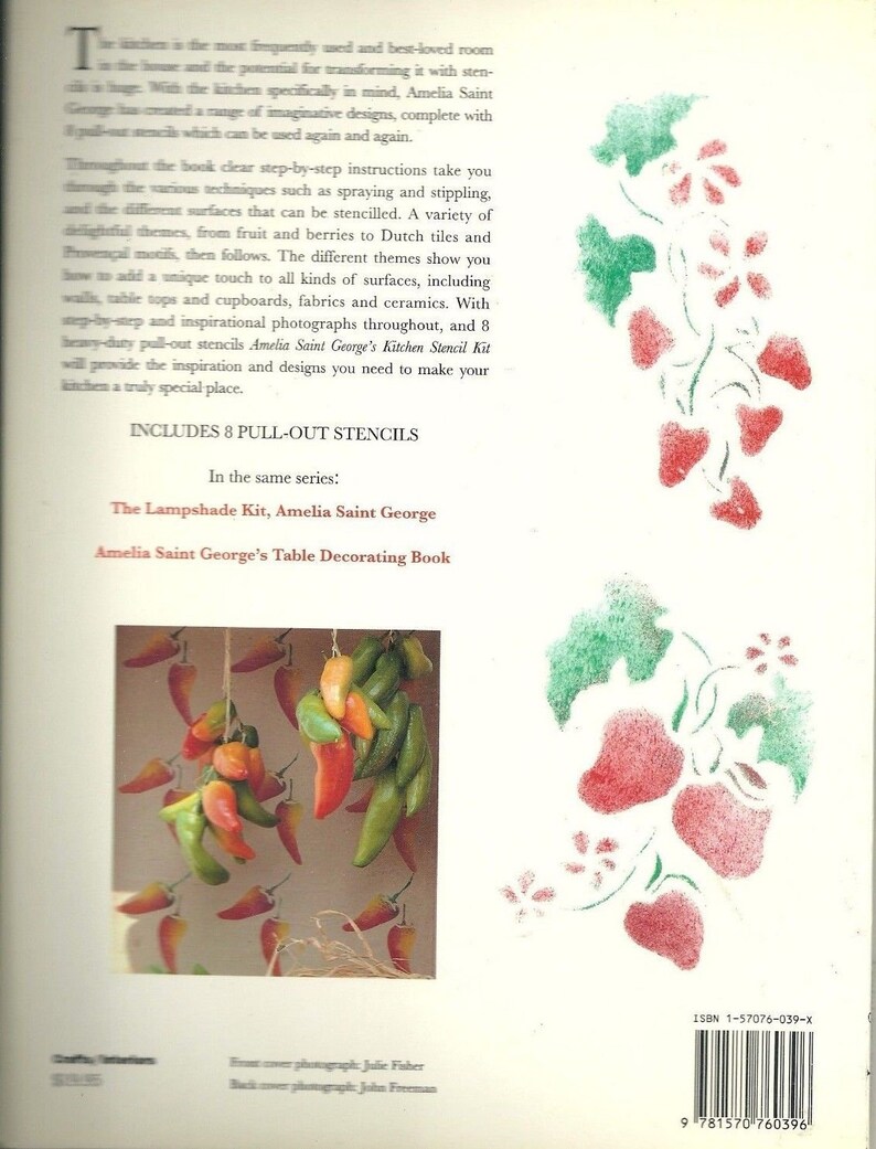 Amelia Saint George/'s Kitchen Stencil Kit Includes Pull Out Stencils 1996 Includes Stencils New