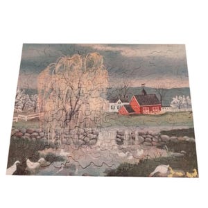 Vintage Guild 304-Piece Spring Willow Complete Jigsaw Puzzle Farm Scene