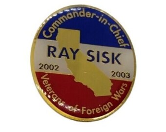 Veteranen van buitenlandse oorlogen commandant Ray Sisk revershoed pin 2002 VFW collectible