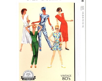 McCalls M8500 Misses 6 to 14 80s Style Dress and Jumpsuits Uncut Sewing Pattern