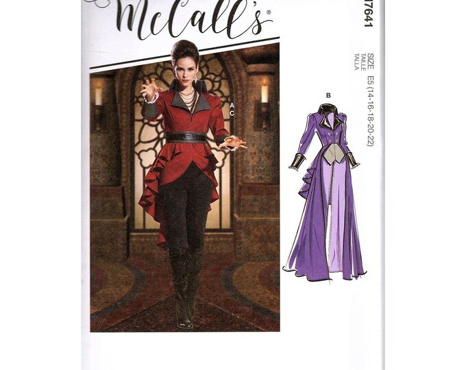 Mccall's M7641 Misses 14-22 Peplum Jacket Victorian Costume Sewing ...