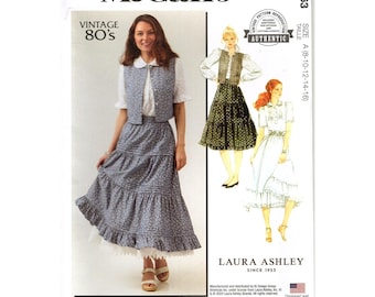 McCalls M8463 Misses 6 to 14 Laura Ashley Skirt, and Top Uncut Sewing Pattern