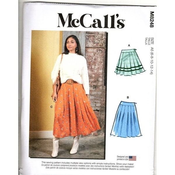 McCall's M8248 Misses 6 to 14 Pleated Skirts Uncut Sewing Pattern New