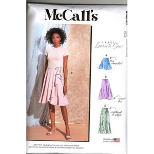 McCall&#39;s M8259 Misses L to XXL Learn to Sew Wrap Skirt Uncut Sewing Pattern