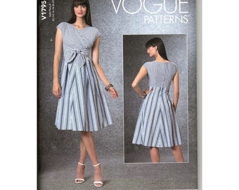 Vogue V1795 Misses 14 to 22 Fitted Dress with Waist Wrap UNCUT Sewing Pattern