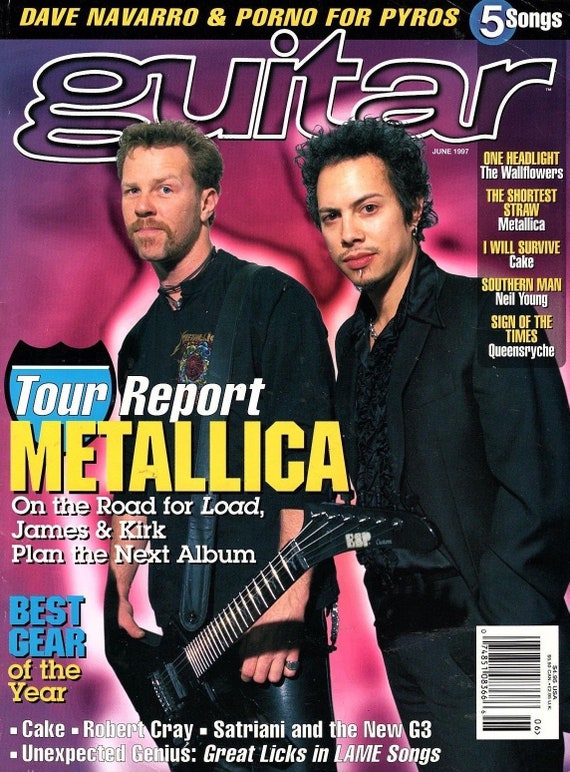 Vintage Guitar Magazine June 1997 - Metallica, Dave Navarro, Cake, Robert  Cray, Satriani- Song Transcriptions Tabulations Sheet Music